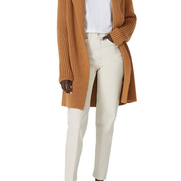 Camel Knit Sweater Coat - Picture 1 of 5